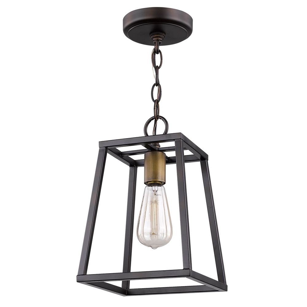 Acclaim Lighting-IN11380ORB-Tiberton - One Light Pendant in Modern Style - 8 Inches Wide by 12.25 Inches High   Oil Rubbed Bronze/Raw Brass Finish