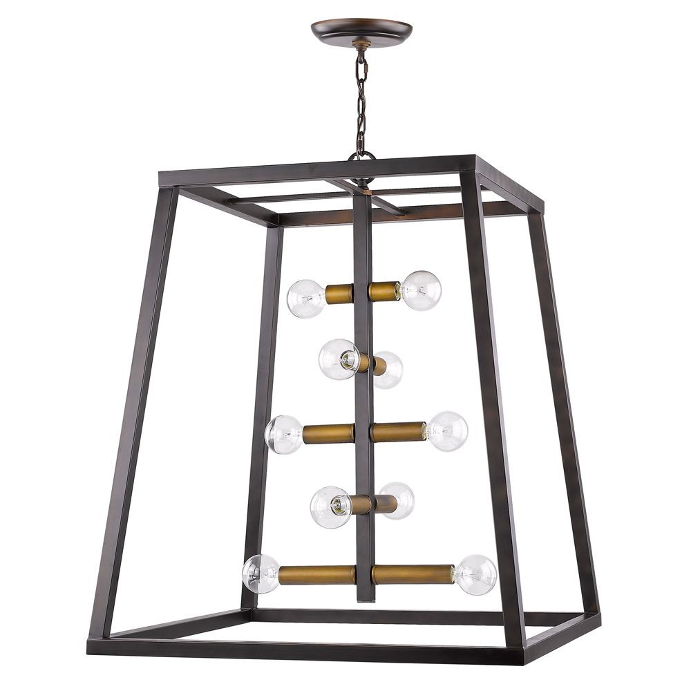 Acclaim Lighting-IN11382ORB-Tiberton - Ten Light Pendant in Modern Style - 32 Inches Wide by 39 Inches High   Oil Rubbed Bronze/Raw Brass Finish