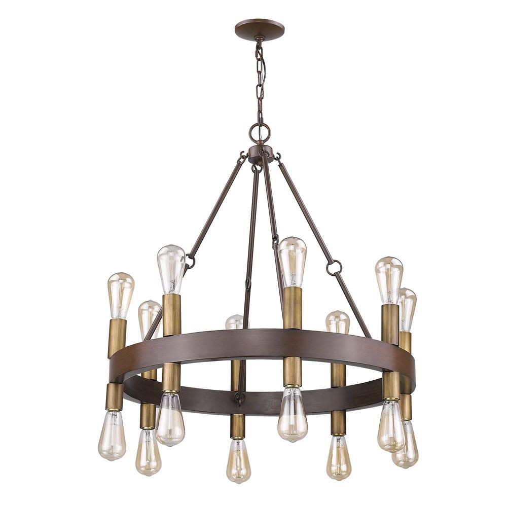 Acclaim Lighting-IN11385W-Cumberland - Sixteen Light Chandelier in Sophisticated yet rustic Style - 28 Inches Wide by 29 Inches High   Faux Wood Finish