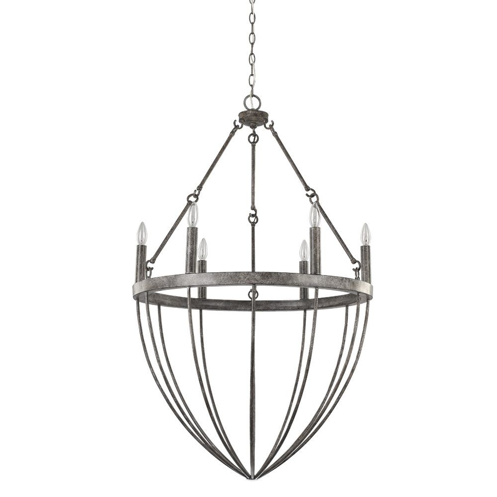 Acclaim Lighting-IN11391ASH-Harlow - Six Light Foyer in Modern Style - 28 Inches Wide by 44.5 Inches High   Ash Finish