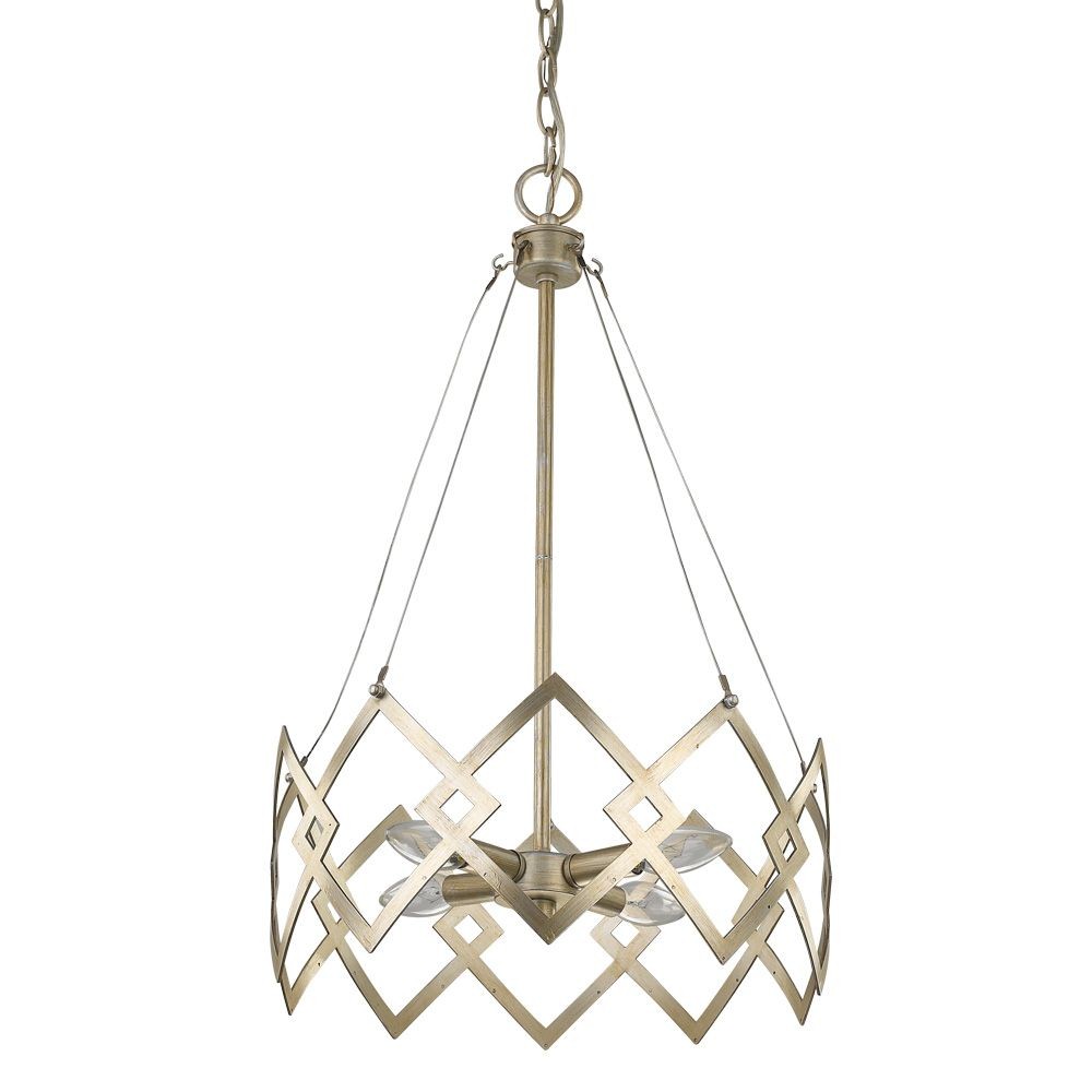 Acclaim Lighting-IN11397WG-Nora - Four Light Chandelier - 15 Inches Wide by 24.5 Inches High   Washed Gold Finish