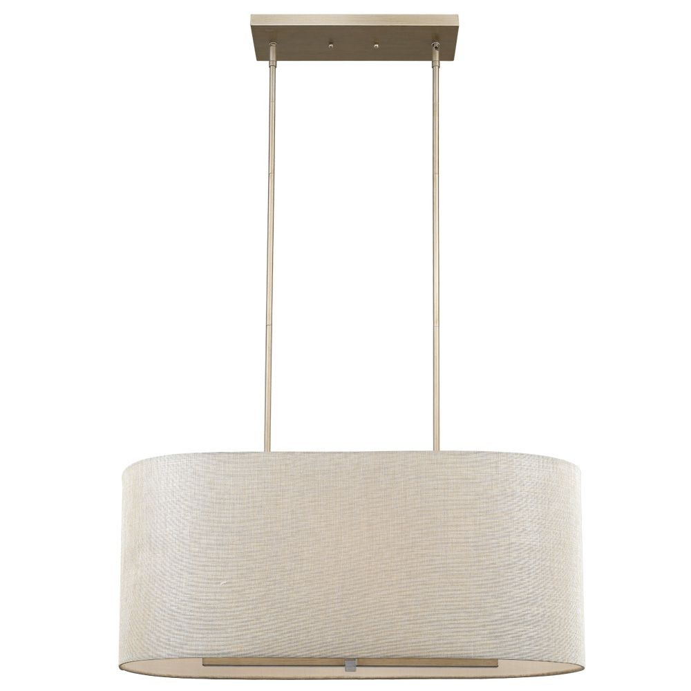 Acclaim Lighting-IN21143WG-Daria - Six Light Pendant in Classic Style - 32 Inches Wide by 13.75 Inches High   Washed Gold Finish with White Fabric Shade