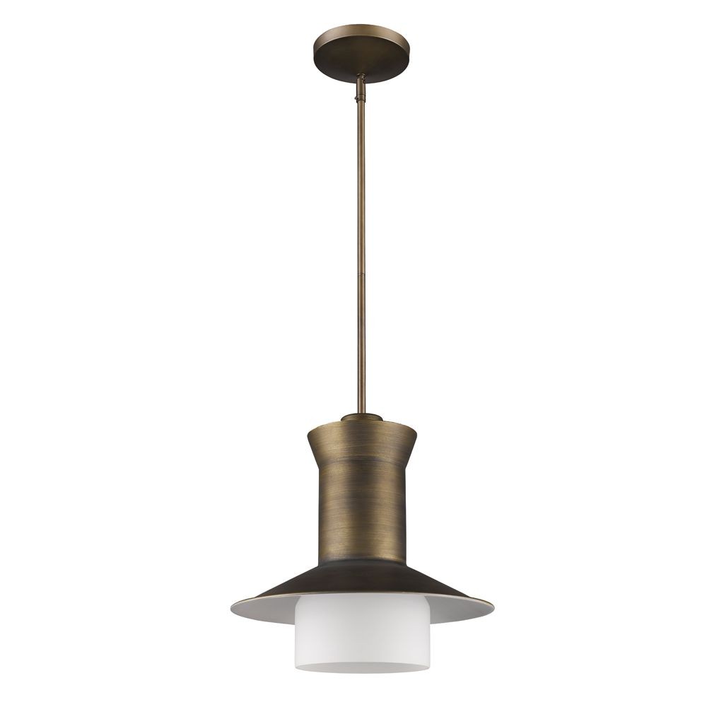 Acclaim Lighting-IN21165RB-Greta - One Light Pendant - 16 Inches Wide by 16 Inches High Raw Brass  Raw Brass Finish with Opal White Glass