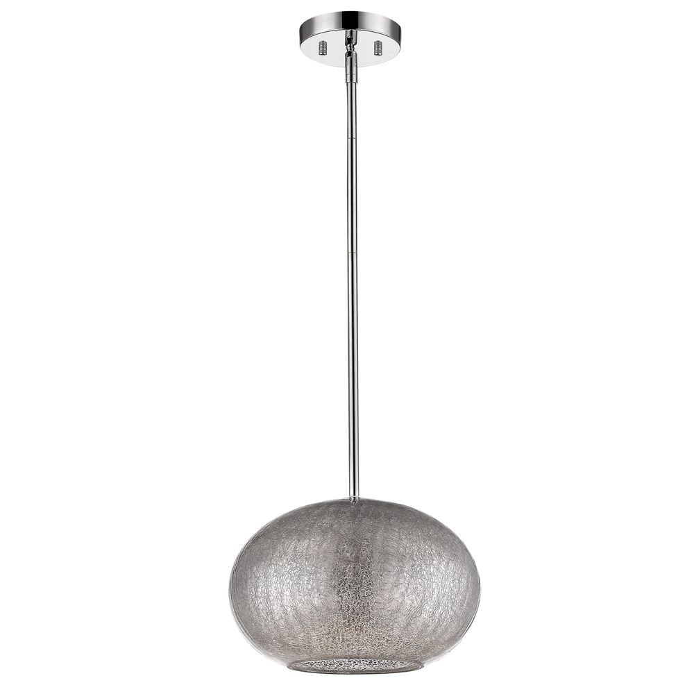 Acclaim Lighting-IN21194PN-Brielle - One Light Pendant - 11.75 Inches Wide by 8.25 Inches High   Polished Nickel Finish with Textured Glass