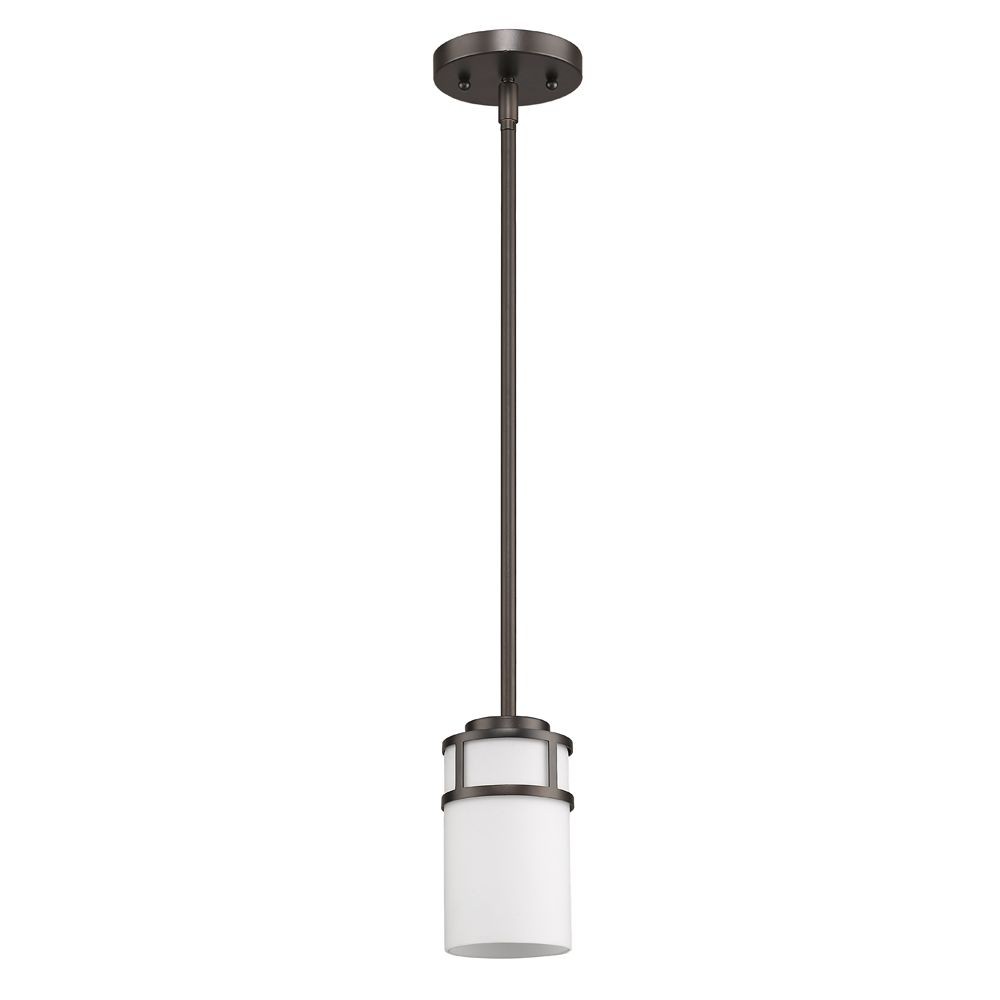 Acclaim Lighting-IN21221ORB-Alexis - One Light Pendant - 4.75 Inches Wide by 6.75 Inches High Oil Rubbed Bronze  Polished Nickel Finish with Opal White Glass