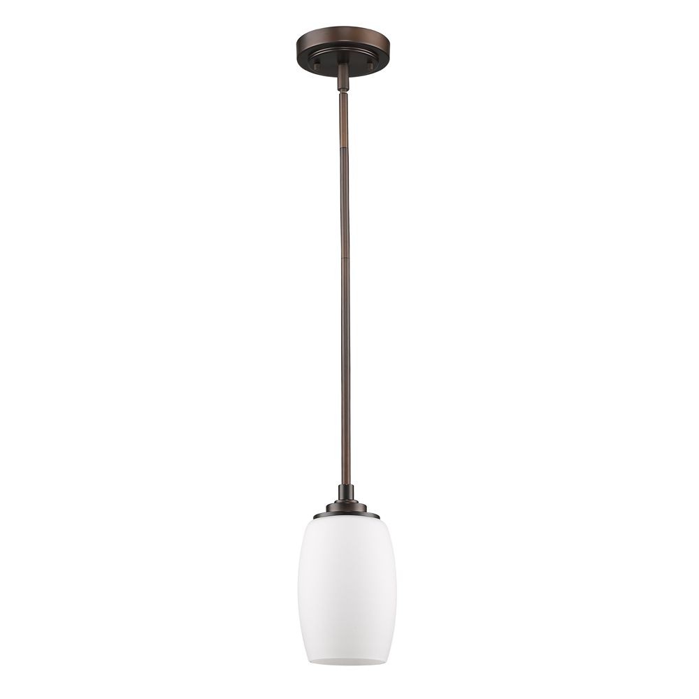 Acclaim Lighting-IN21234ORB-Sophia - One Light Mini Pendant - 5 Inches Wide by 11.5 Inches High Oil Rubbed Bronze  Satin Nickel Finish with Opal White Glass