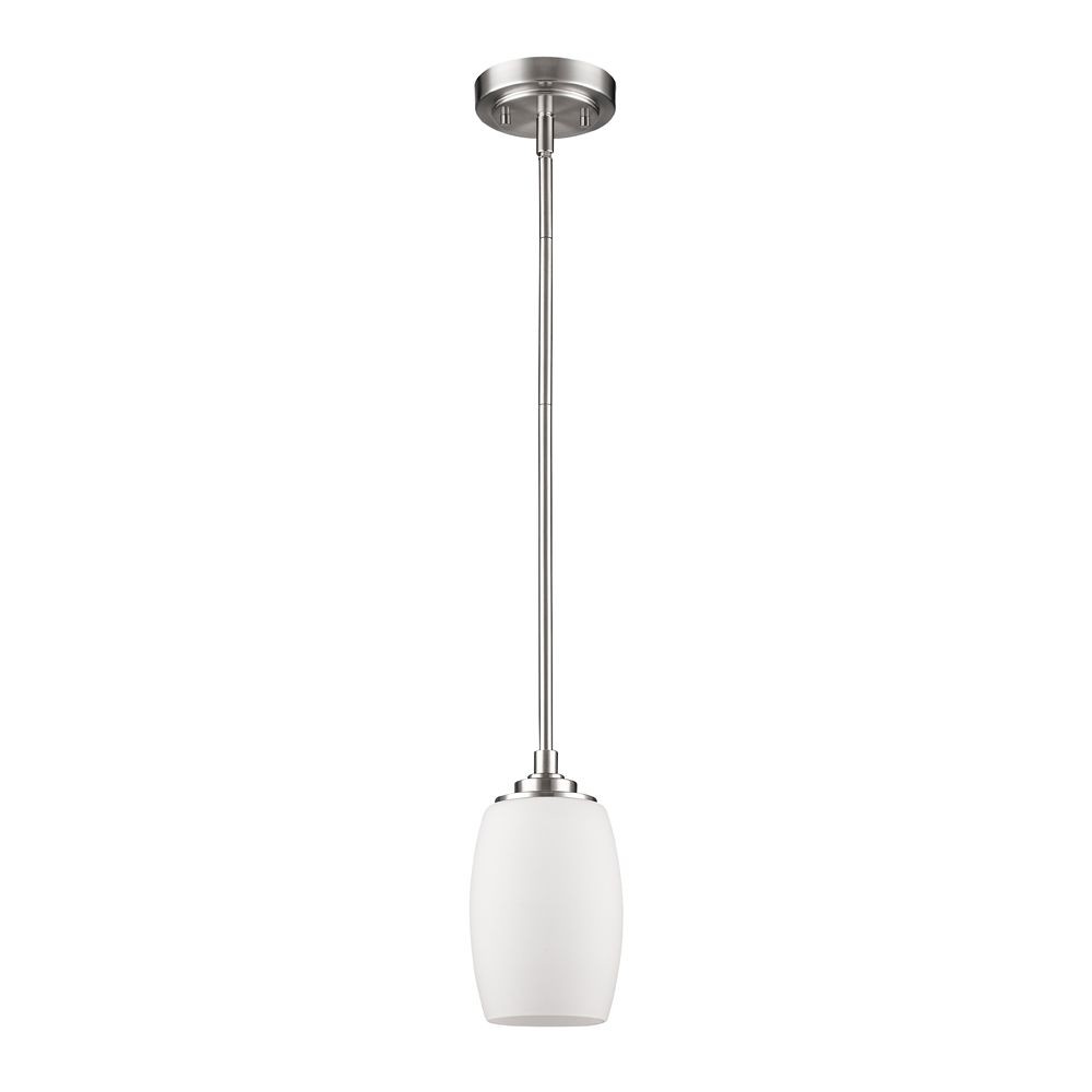 Acclaim Lighting-IN21234SN-Sophia - One Light Mini Pendant - 5 Inches Wide by 11.5 Inches High Satin Nickel  Satin Nickel Finish with Opal White Glass