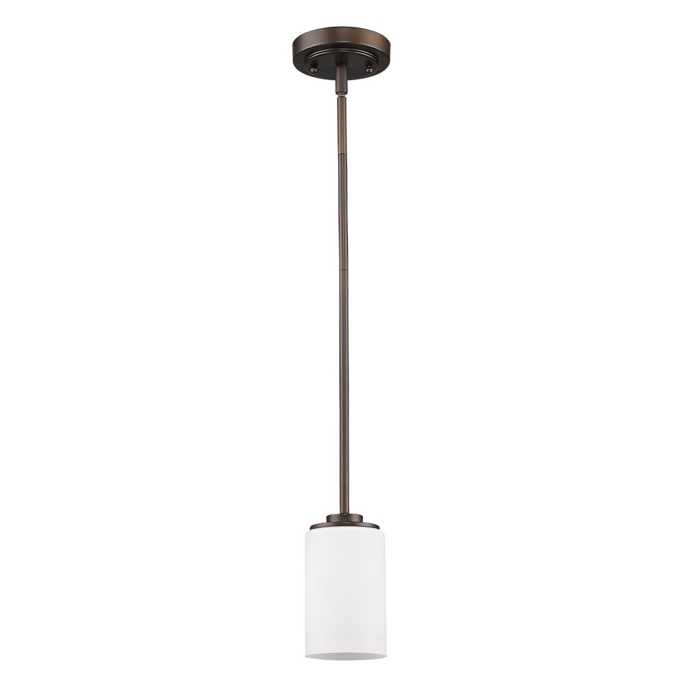 Acclaim Lighting-IN21242ORB-Addison - One Light Mini Pendant - 5 Inches Wide by 6.5 Inches High Oil Rubbed Bronze  Satin Nickel Finish with Opal White Glass