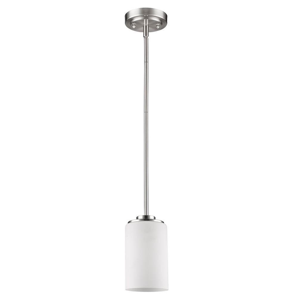 Acclaim Lighting-IN21242SN-Addison - One Light Mini Pendant - 5 Inches Wide by 6.5 Inches High Satin Nickel  Satin Nickel Finish with Opal White Glass