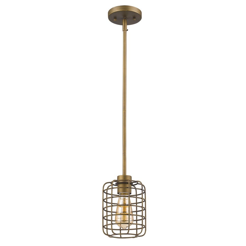 Acclaim Lighting-IN21331RB-Lynden - One Light Pendant in Industrial Style - 6 Inches Wide by 8.25 Inches High   Raw Brass Finish