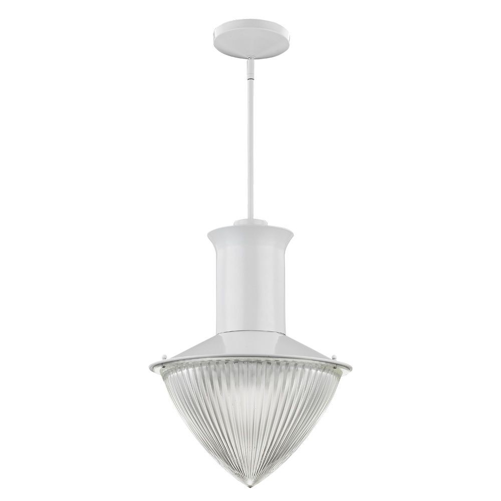 Acclaim Lighting-IN21375WH-Skylar - One Light Pendant in Industrial Style - 16 Inches Wide by 21.5 Inches High   White Finish with Clear Ribbed Glass