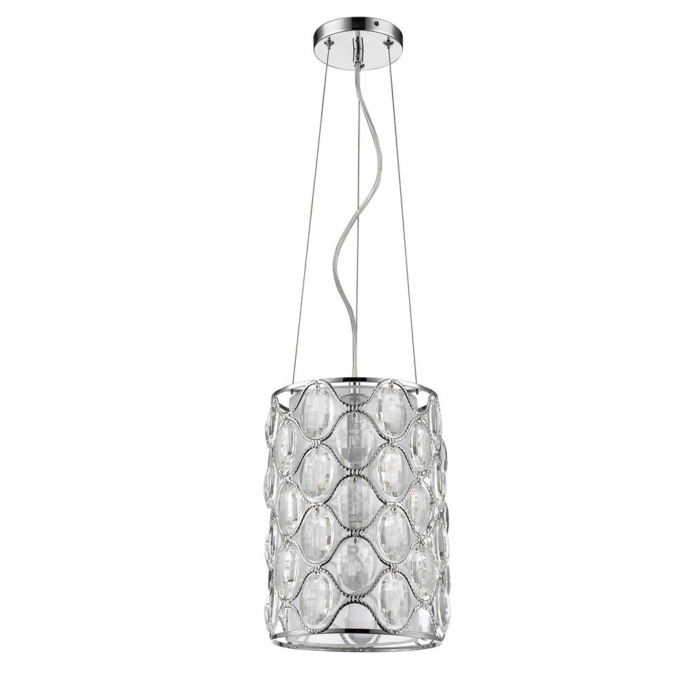 Acclaim Lighting-IN31089PN-Isabella - One Light Pendant - 8.5 Inches Wide by 13 Inches High   Polished Nickel Finish with Clear Crystal