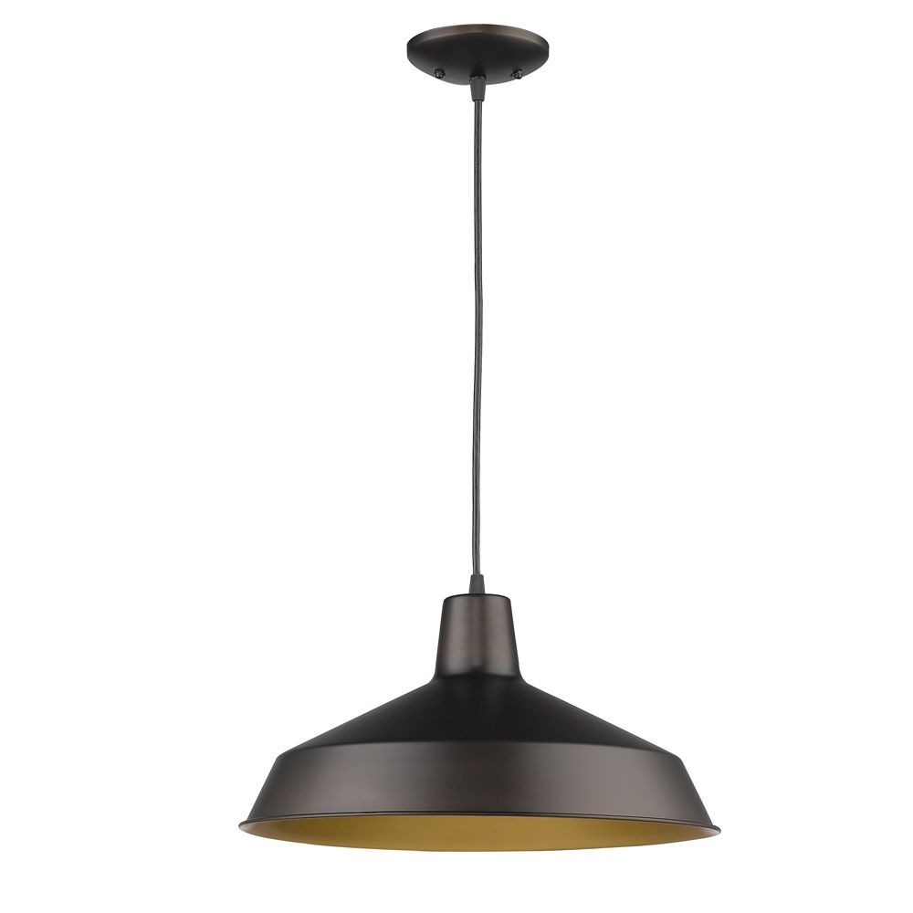 Acclaim Lighting-IN31143ORB-Alcove - One Light Pendant in Modern Style - 13 Inches Wide by 6.75 Inches High Oil Rubbed Bronze  Satin Nickel Finish