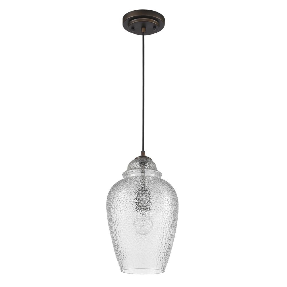 Acclaim Lighting-IN31191ORB-Brielle - One Light Mini Pendant - 8.5 Inches Wide by 13.25 Inches High   Oil Rubbed Bronze Finish with Clear Seeded Glass