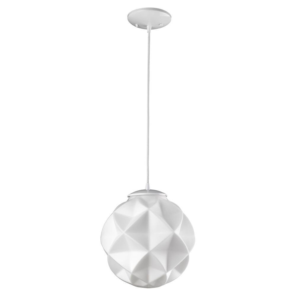 Acclaim Lighting-IN31210WH-Nova - One Light Pendant in Art deco Style - 9.75 Inches Wide by 11 Inches High   White Finish