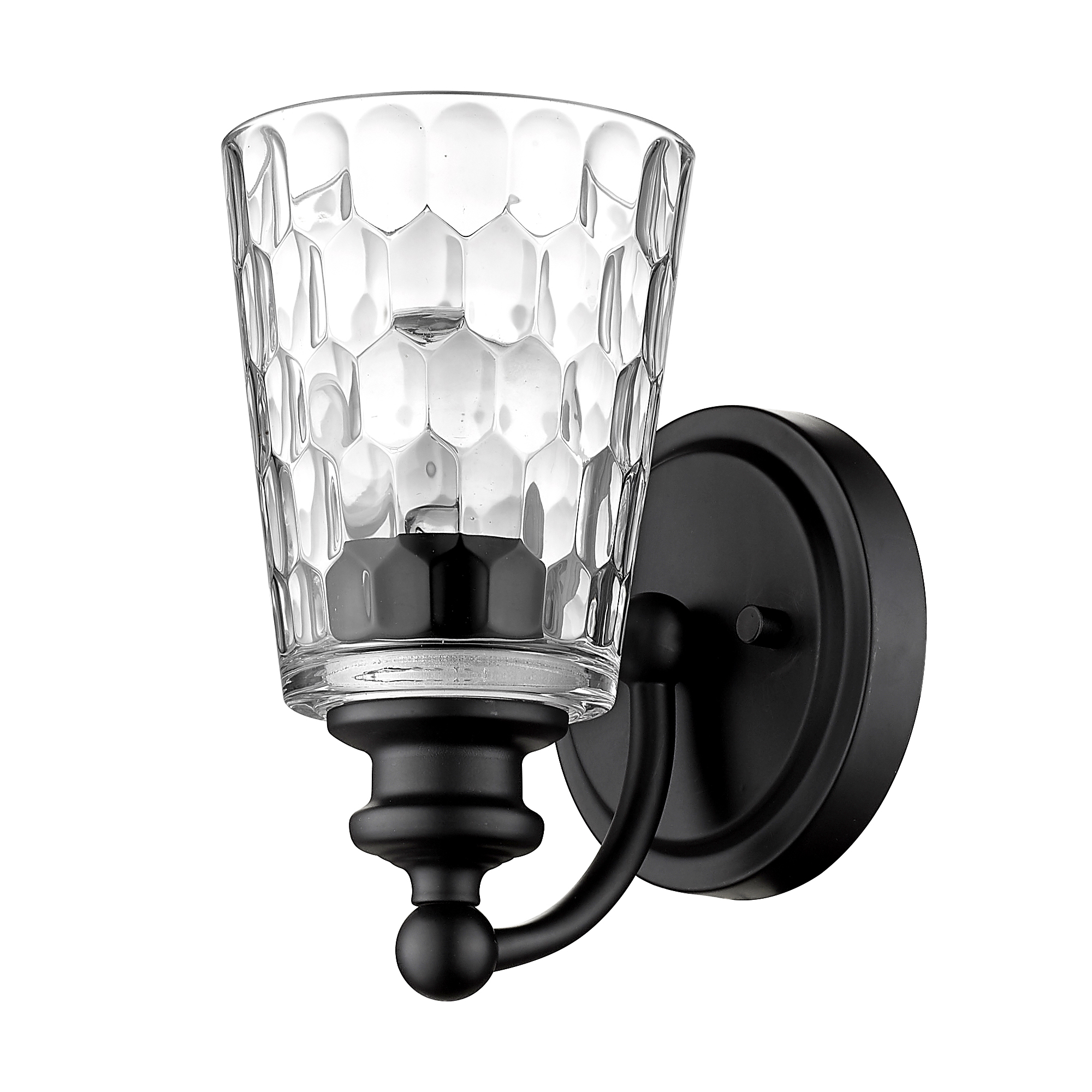 Acclaim Lighting-IN40020BK-Mae - 1 Light Wall Sconce in Transitional Style - 5 Inches Wide by 8.5 Inches High Matte Black  Chrome Finish with Clear Glass