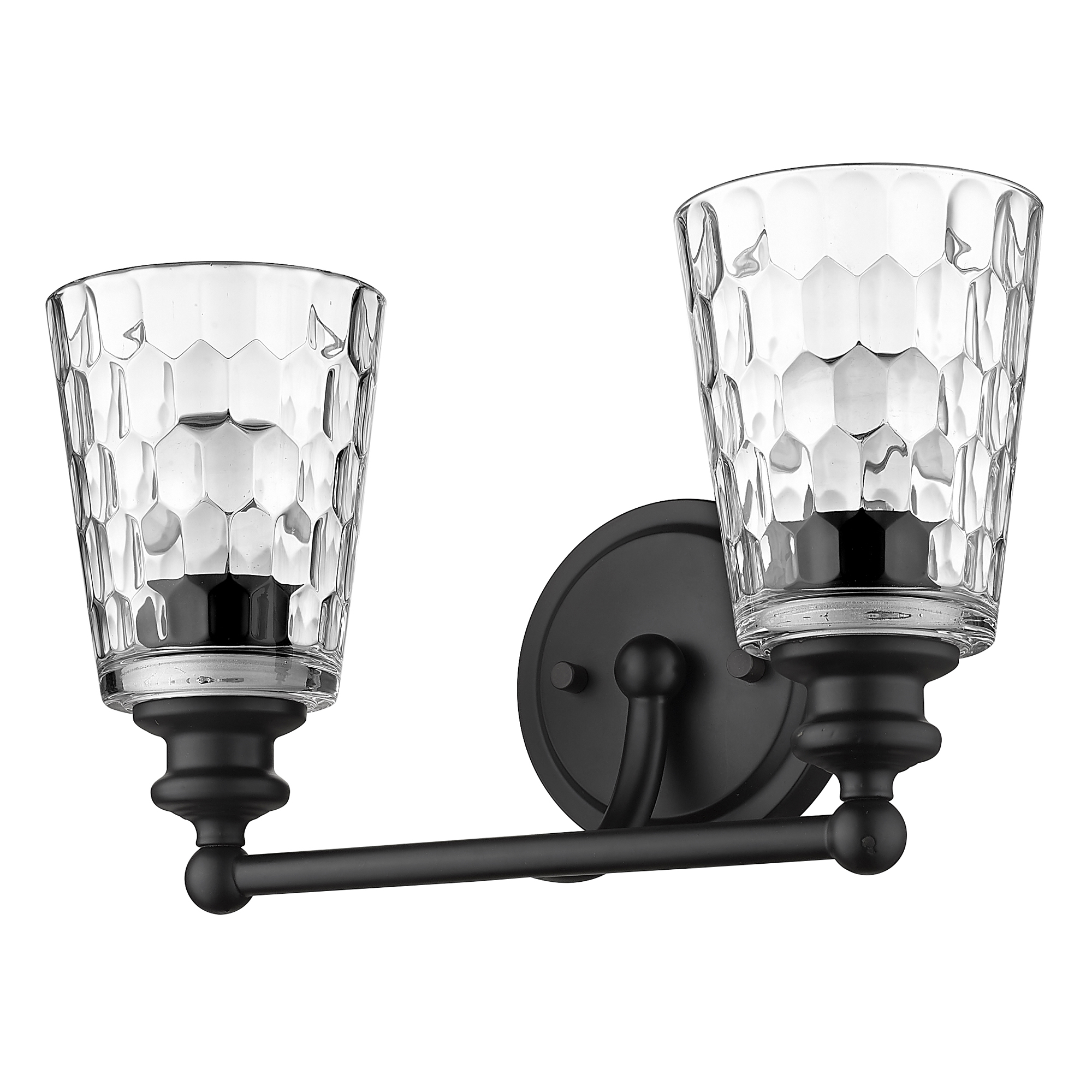 Acclaim Lighting-IN40021BK-Mae - 2 Light Bath Vanity in Transitional Style - 14.25 Inches Wide by 8.5 Inches High Matte Black  Chrome Finish with Clear Glass