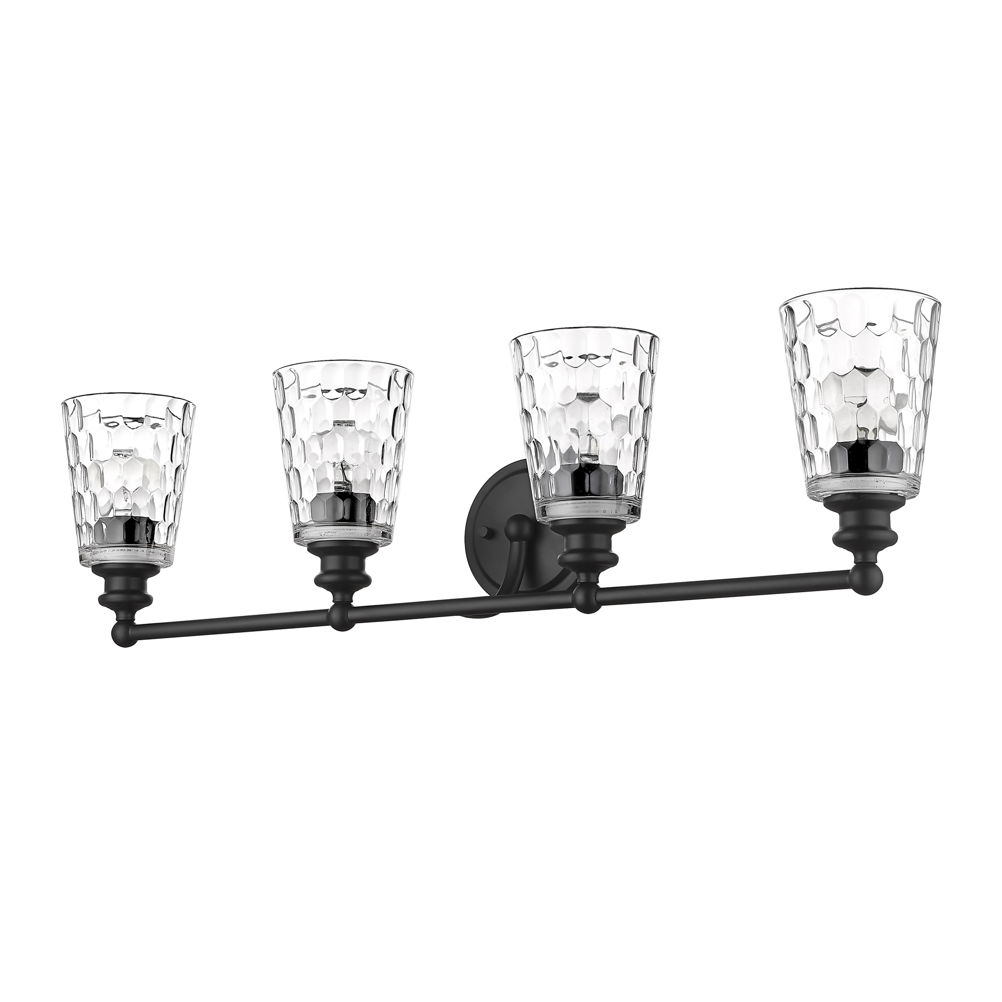 Acclaim Lighting-IN40023BK-Mae - 4 Light Bath Vanity in Transitional Style - 32 Inches Wide by 8.5 Inches High Matte Black  Chrome Finish with Clear Glass