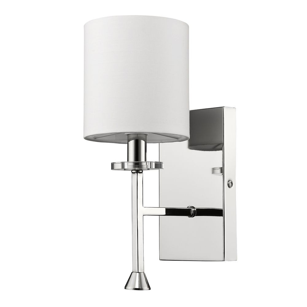 Acclaim Lighting-IN41043PN-Kara - One Light Wall Sconce - 4.75 Inches Wide by 11.75 Inches High Polished Nickel  Polished Nickel Finish with Opal White Glass with Clear Crystal