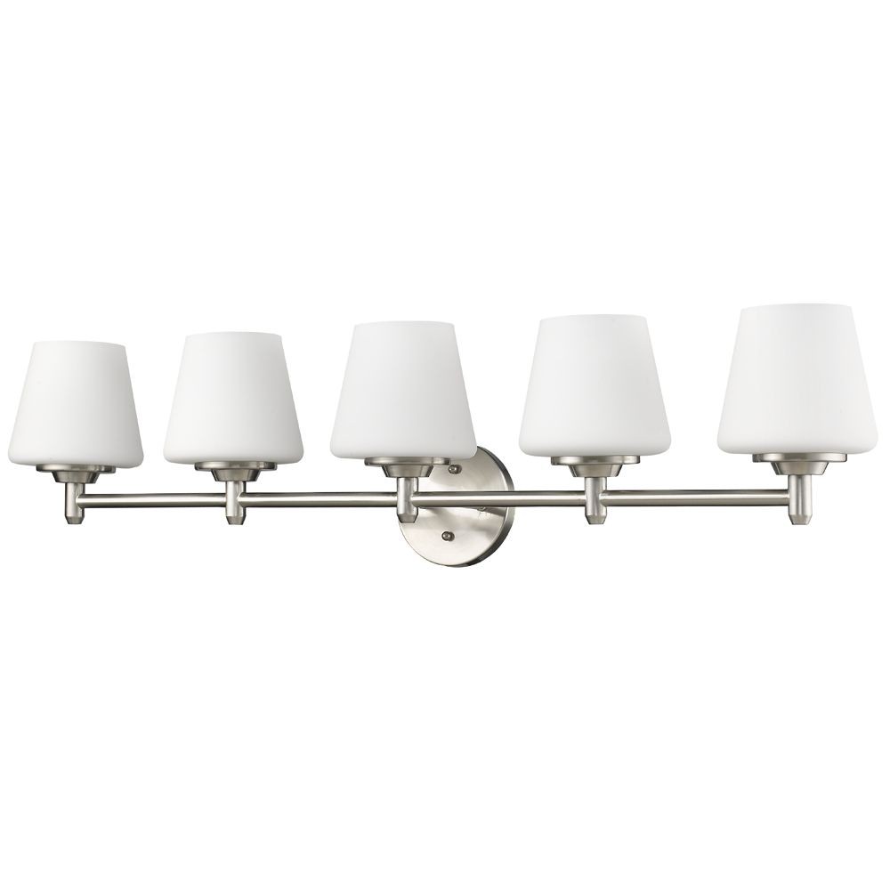 Acclaim Lighting-IN41311SN-Paige - Five Light Bath Vanity - 38.5 Inches Wide by 9 Inches High   Satin Nickel Finish with Opal White Glass