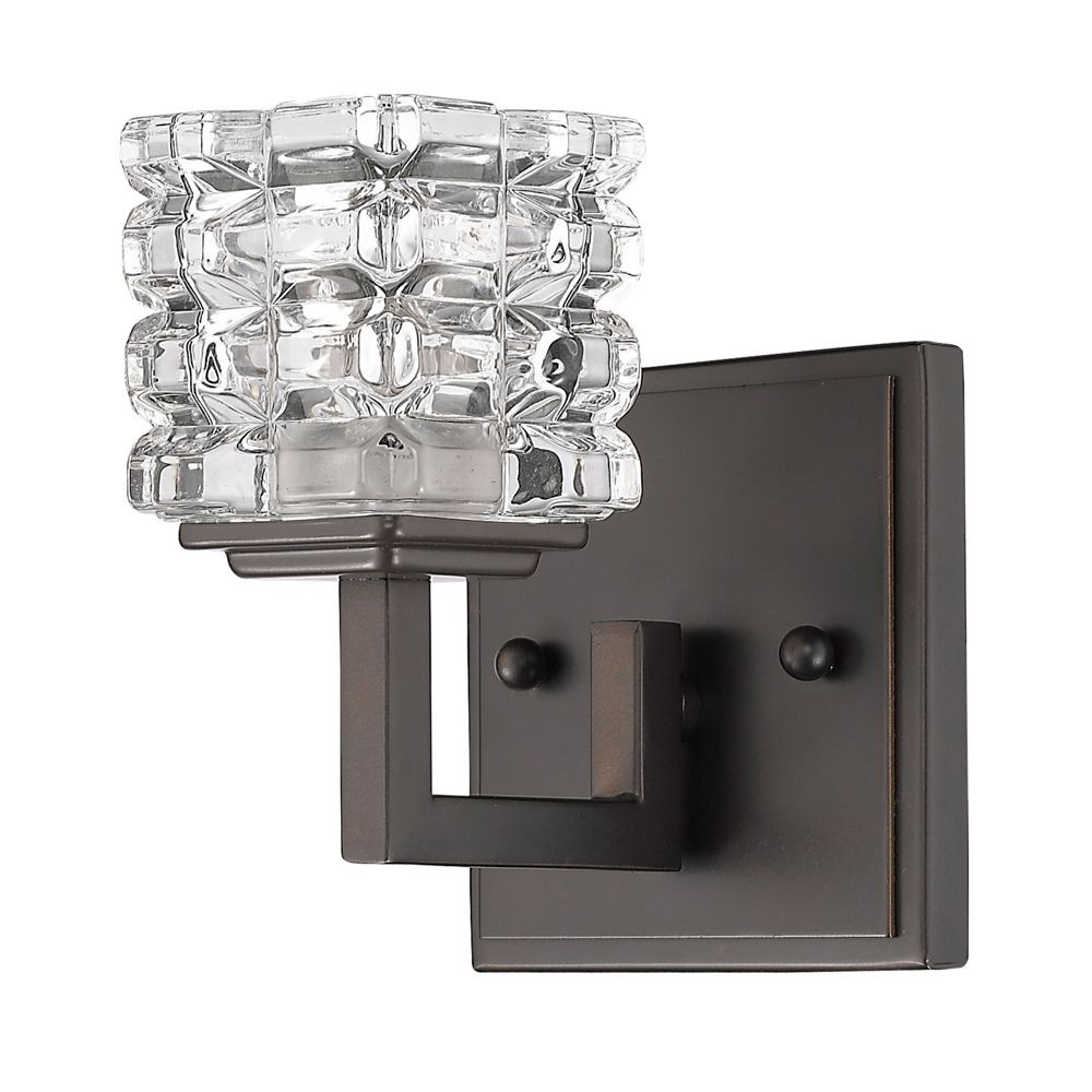 Acclaim Lighting-IN41315ORB-Coralie - One Light Wall Sconce - 4.5 Inches Wide by 5.75 Inches High Oil Rubbed Bronze  Polished Nickel Finish with Clear Crystal