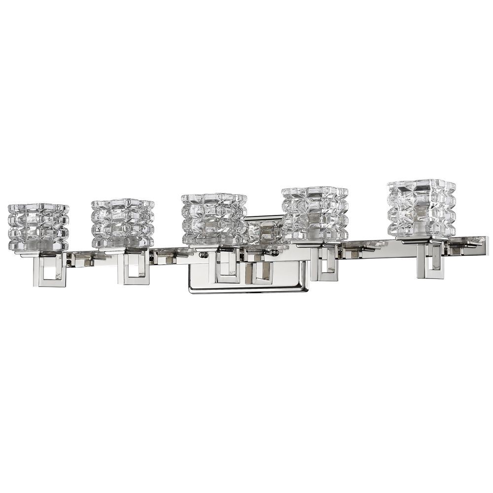 Acclaim Lighting-IN41317PN-Coralie - Five Light Bath Vanity - 30 Inches Wide by 5.75 Inches High Polished Nickel  Polished Nickel Finish with Clear Crystal