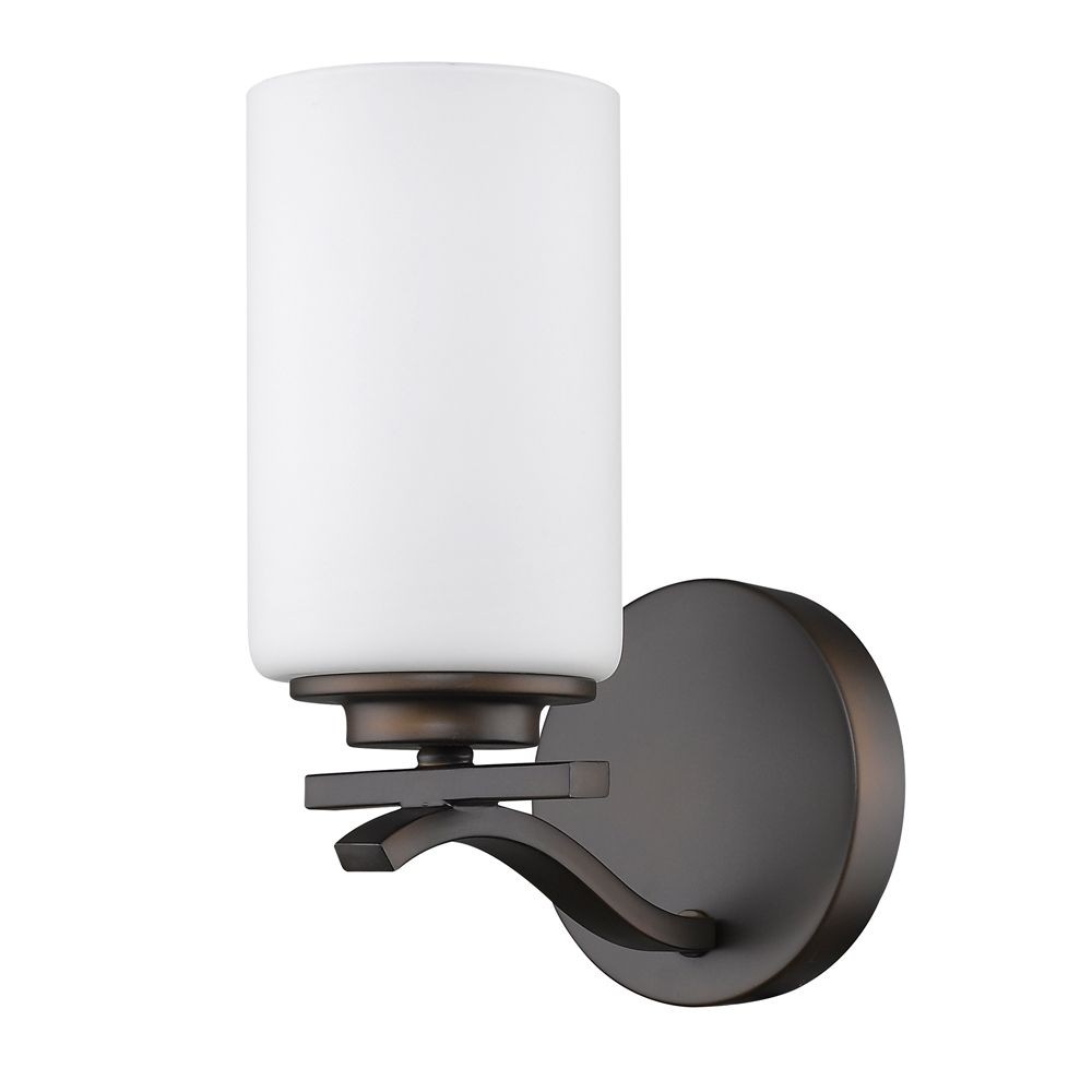 Acclaim Lighting-IN41335ORB-Poydras - One Light Wall Sconce - 5 Inches Wide by 9.75 Inches High Oil Rubbed Bronze  Satin Nickel Finish with Opal White Glass