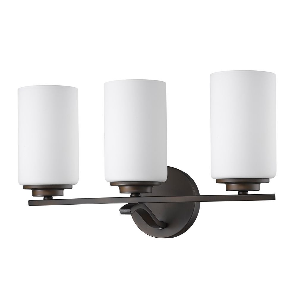 Acclaim Lighting-IN41337ORB-Poydras - Three Light Bath Vanity - 17.75 Inches Wide by 9.75 Inches High Oil Rubbed Bronze  Satin Nickel Finish with Opal White Glass