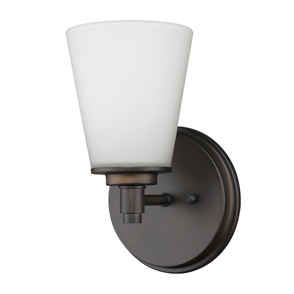 Acclaim Lighting-IN41340ORB-Conti - One Light Wall Sconce in Classic Style - 6.25 Inches Wide by 10 Inches High Oil Rubbed Bronze  Polished Nickel Finish with Frosted/White Glass