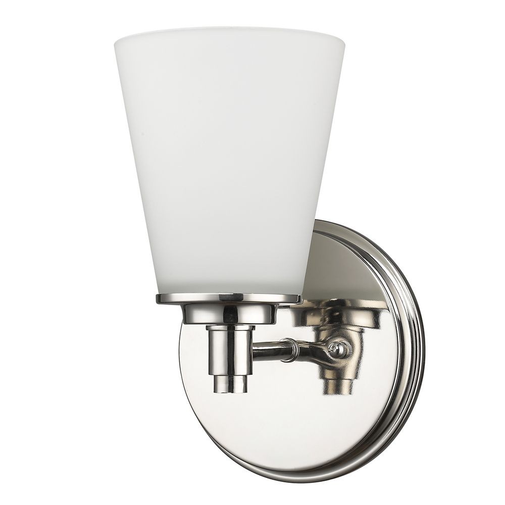 Acclaim Lighting-IN41340PN-Conti - One Light Wall Sconce in Classic Style - 6.25 Inches Wide by 10 Inches High Polished Nickel  Polished Nickel Finish with Frosted/White Glass