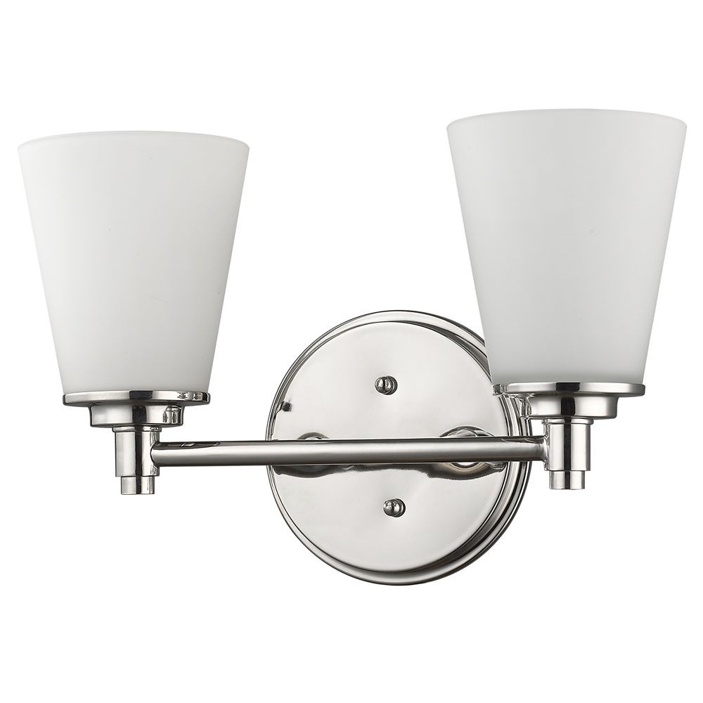 Acclaim Lighting-IN41341PN-Conti - Two Light Bath Vanity in Classic Style - 15 Inches Wide by 10 Inches High Polished Nickel  Polished Nickel Finish with Frosted/White Glass