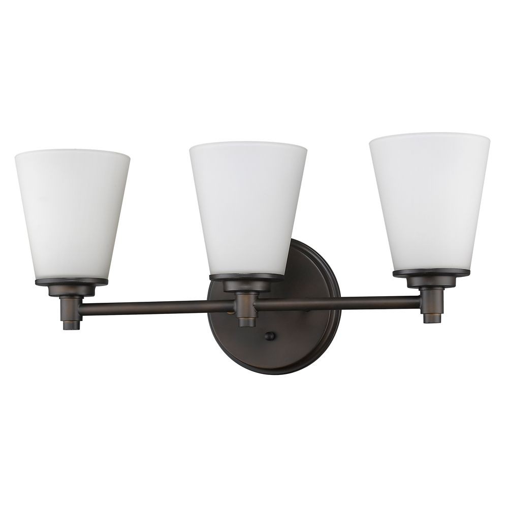 Acclaim Lighting-IN41342ORB-Conti - Three Light Bath Vanity in Classic Style - 21.75 Inches Wide by 10 Inches High Oil Rubbed Bronze  Polished Nickel Finish with Frosted/White Glass