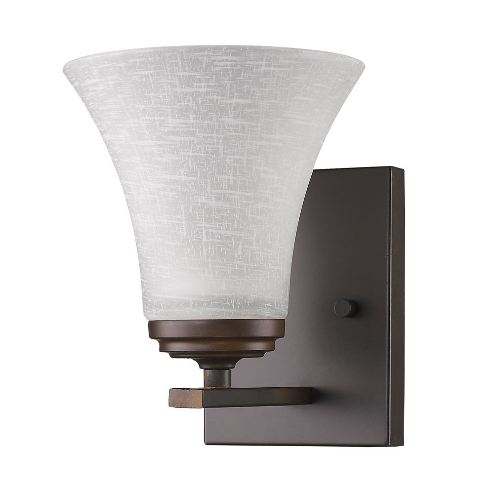 Acclaim Lighting-IN41380ORB-Union - One Light Wall Sconce in Minimalist Style - 6.25 Inches Wide by 7.75 Inches High Oil Rubbed Bronze  Satin Nickel Finish with Etched Glass