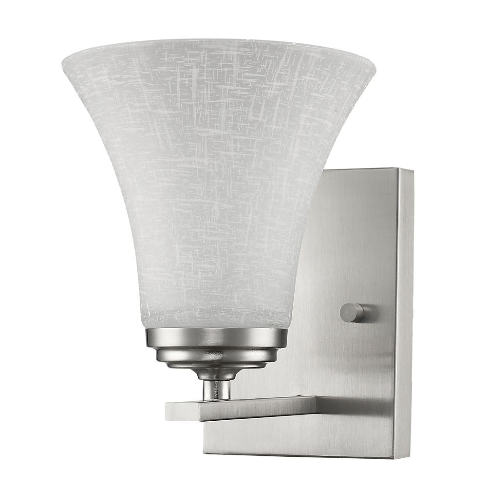 Acclaim Lighting-IN41380SN-Union - One Light Wall Sconce in Minimalist Style - 6.25 Inches Wide by 7.75 Inches High Satin Nickel  Satin Nickel Finish with Etched Glass