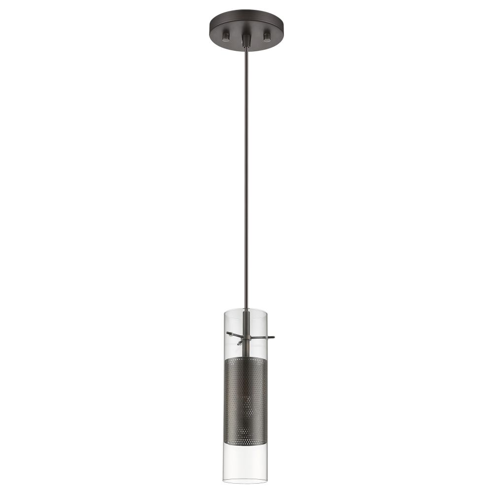 Acclaim Lighting-TP4386-Scope - One Light Pendant - 11 Inches Wide by 3 Inches High   Brushed Nickel Finish with Clear Seeded Glass