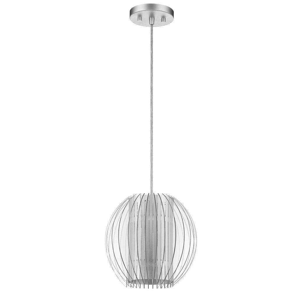 Acclaim Lighting-TP6300-1-Phoenix - One Light Pendant - 7.5 Inches Wide by 8.5 Inches High   Satin Silver Finish with Clear Acrylic Glass