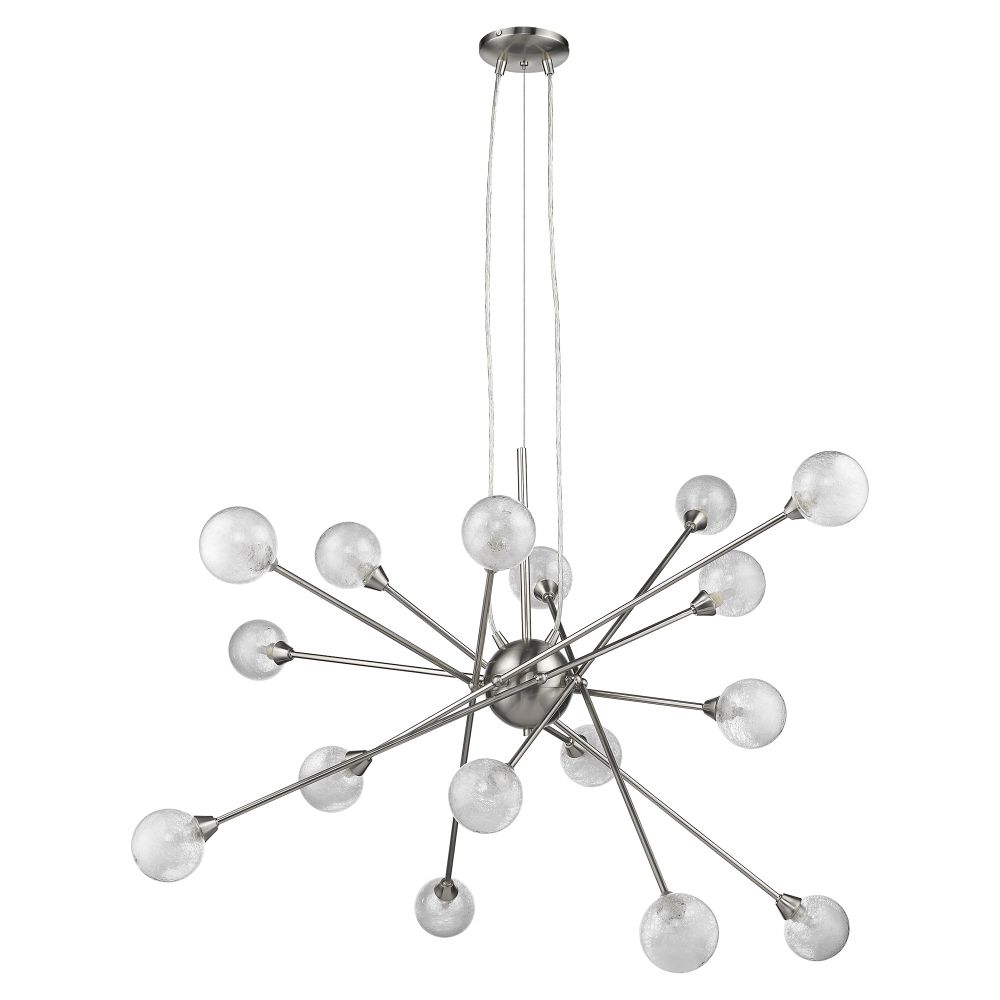 Acclaim Lighting-TP6366-16-Galaxia - Sixteen Light Chandelier - 20.5 Inches Wide by 33 Inches High   Brushed Nickel Finish with Crackle Glass