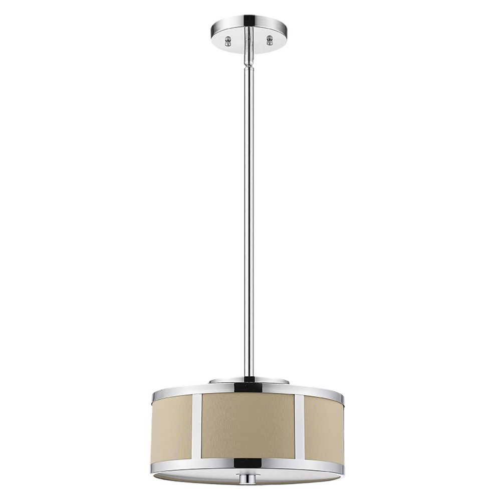 Acclaim Lighting-TP7594-Butler - Two Light Small Flush Mount - 5.5 Inches Wide by 12 Inches High   Polished Chrome Finish with Coarse Cream Linen Shade