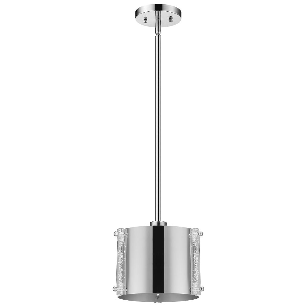 Acclaim Lighting-TP8016-Zoom - One Light Small Pendant - 6.5 Inches Wide by 8.5 Inches High   Polished Stainless Steel Finish with Clear Seeded Glass