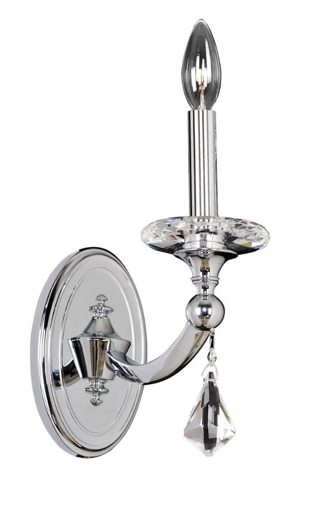 Allegri Lighting-012121-010-FR001-Floridia - One Light Wall Bracket   Chrome Finish with Firenze Clear Crystal
