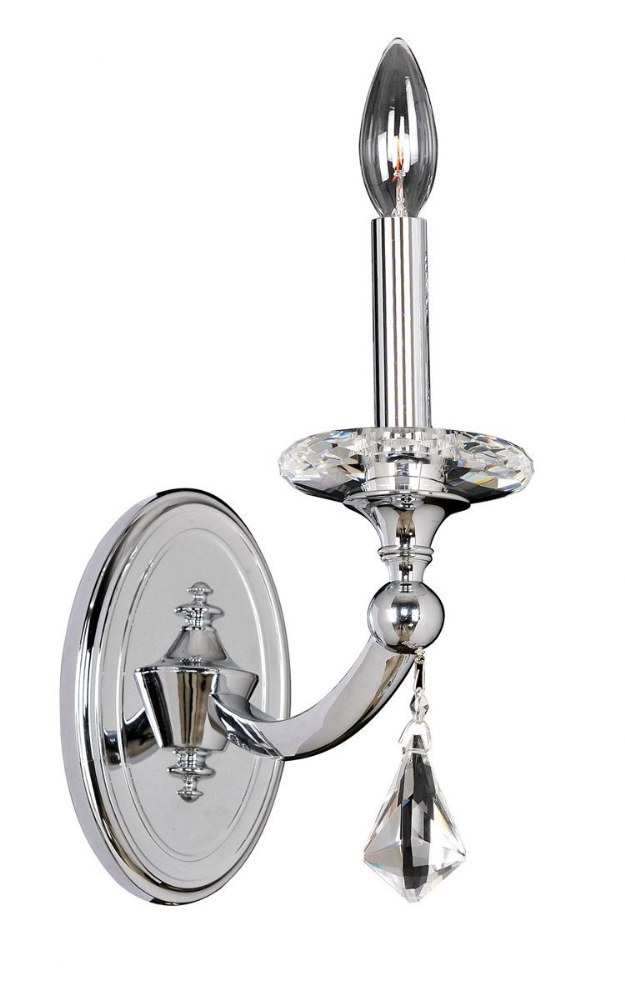 Allegri Lighting-012121-010-FR001-Floridia - One Light Wall Bracket Chrome  Chrome Finish with Firenze Clear Crystal