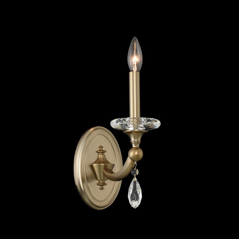 Allegri Lighting-012121-045-FR001-Floridia - One Light Wall Bracket Matte Brushed Champagne Gold  Chrome Finish with Firenze Clear Crystal