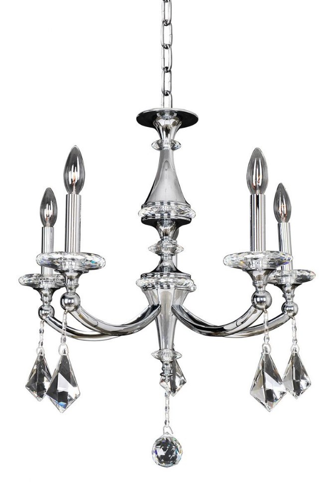 Allegri Lighting-012170-010-FR001-Floridia - Five Light Chandelier   Chrome Finish with Firenze Clear Crystal