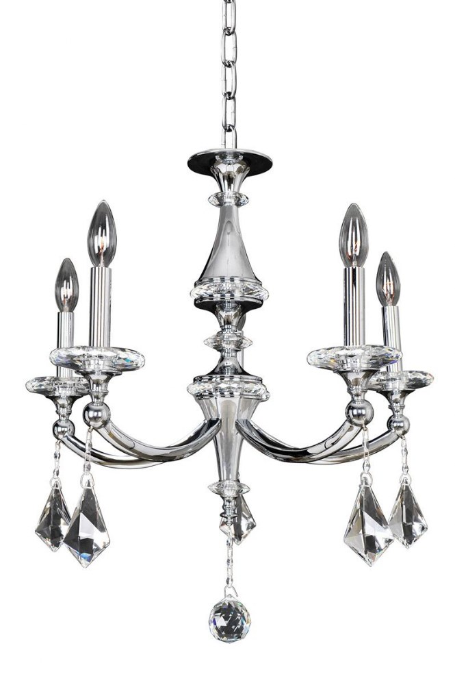 Allegri Lighting-012170-010-FR001-Floridia - Five Light Chandelier Chrome  Chrome Finish with Firenze Clear Crystal