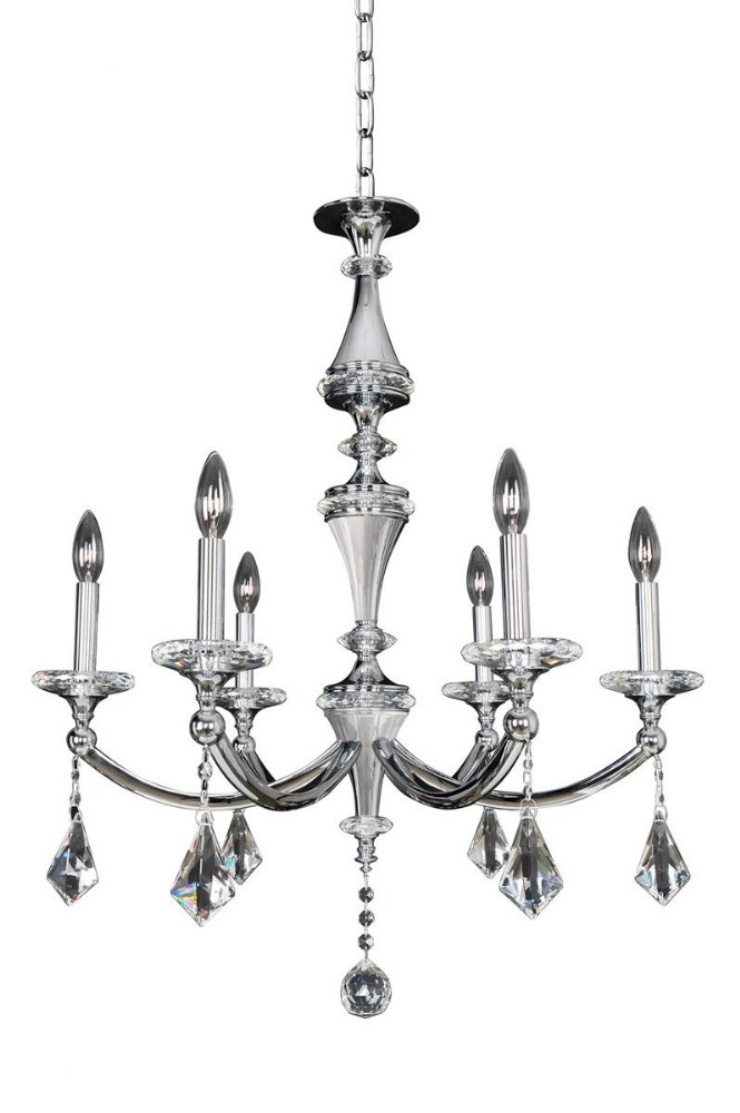 Allegri Lighting-012171-010-FR001-Floridia - Six Light Chandelier   Chrome Finish with Firenze Clear Crystal