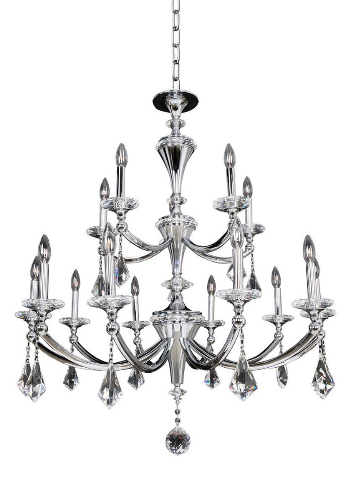 Allegri Lighting-012173-010-FR001-Floridia - Fifteen Light 2-Tier Chandelier Chrome  Chrome Finish with Firenze Clear Crystal