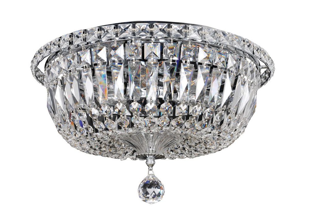 Allegri Lighting-020244-010-FR001-Betti - Six Light Flush Mount   Chrome Finish with Firenze Clear Crystal