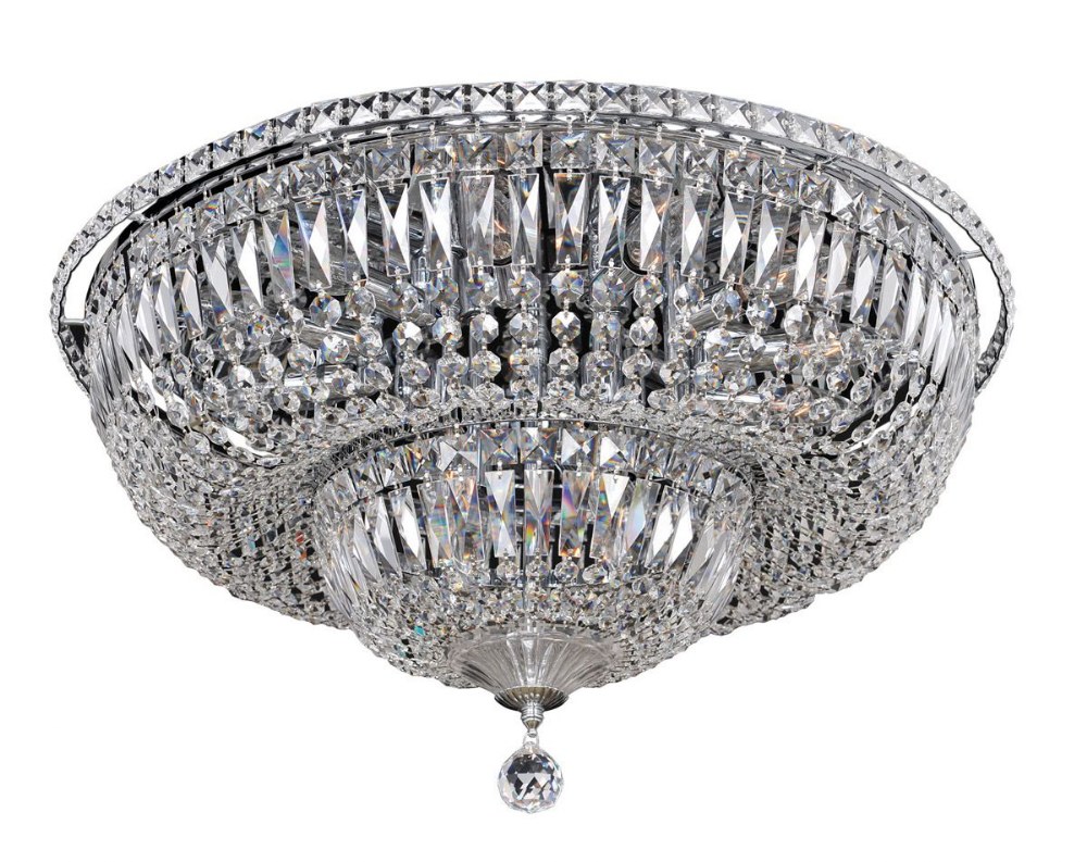 Allegri Lighting-020246-010-FR001-Betti - Sixteen Light Flush Mount   Chrome Finish with Firenze Clear Crystal