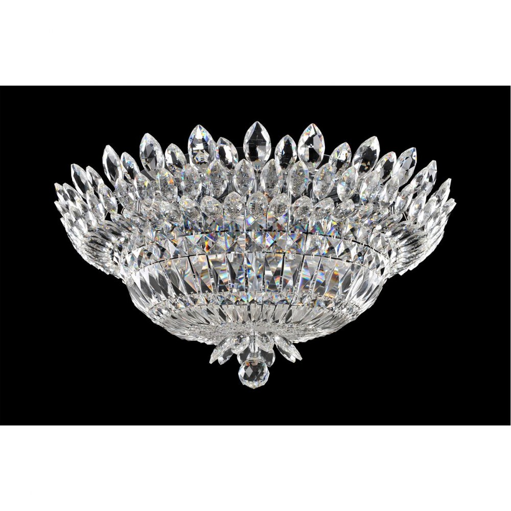 Allegri Lighting-020540-010-FR001-Belluno - Six Light Flush Mount   Chrome Finish with Firenze Clear Crystal