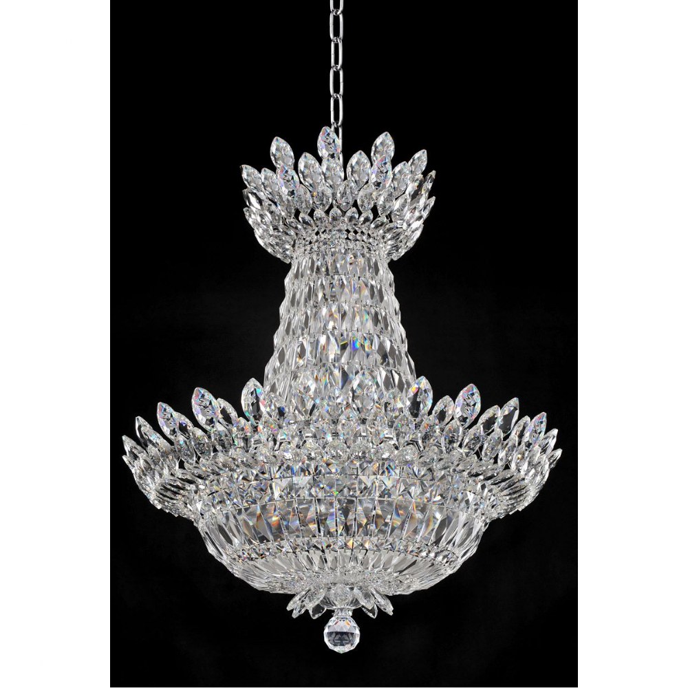 Allegri Lighting-020571-010-FR001-Belluno - Fifteen Light Pendant   Chrome Finish with Firenze Clear Crystal